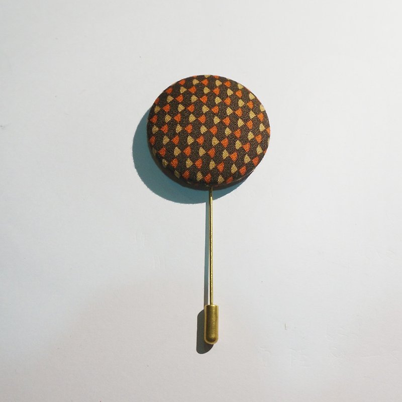 Sienna bag buckle pin - เข็มกลัด - ผ้าฝ้าย/ผ้าลินิน สีนำ้ตาล