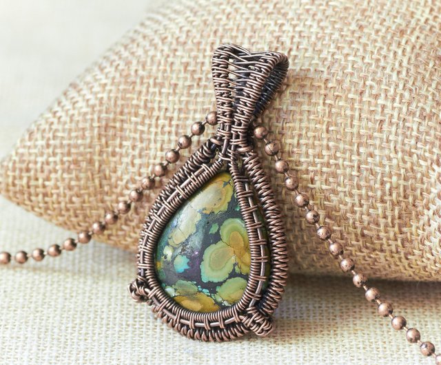 Wire wrapped on sale turquoise pendant