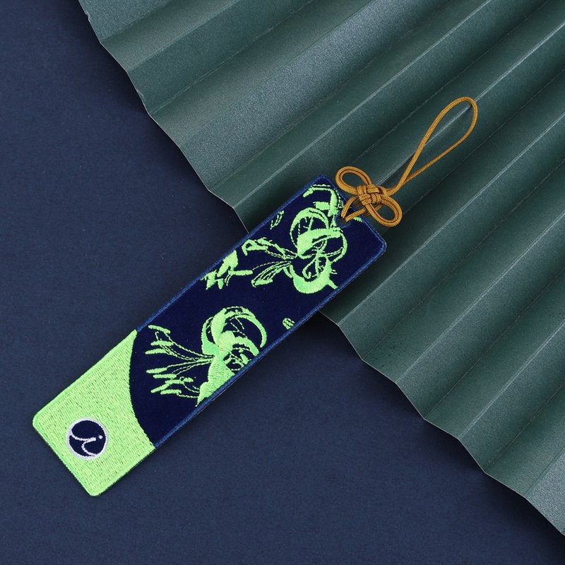 【刺繡書籤】綠色花 Green  flower - 書籤 - 繡線 