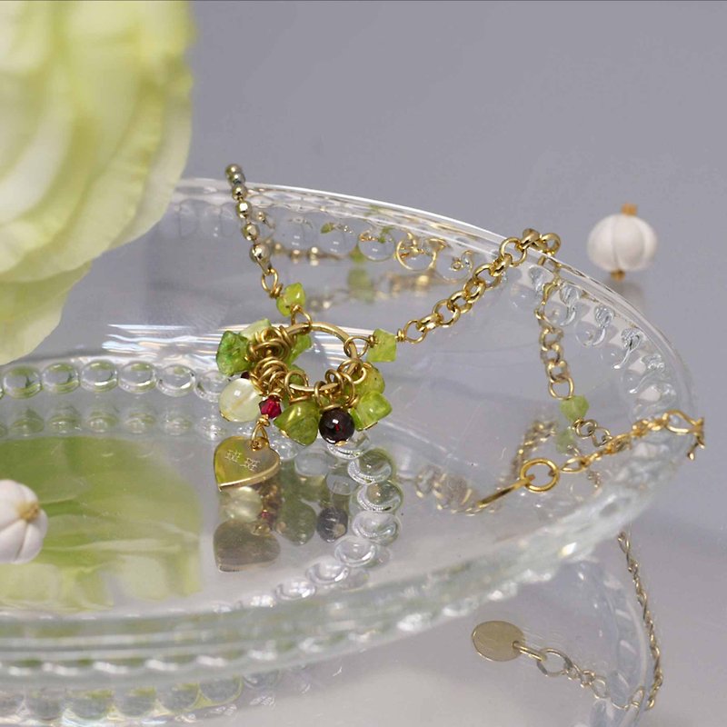 [Yongjie Tongxin] Lucky Bracelet Adult Edition Lucky Stone Peridot Grape Stone Customized Gift - Bracelets - Gemstone Green