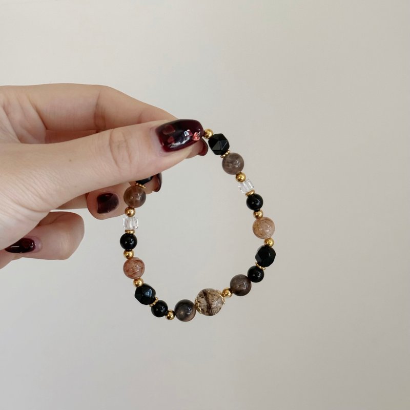 Mimis設計款 暮影燦金  胎毛水晶手鍊 - 嬰兒手鍊/飾品 - 水晶 