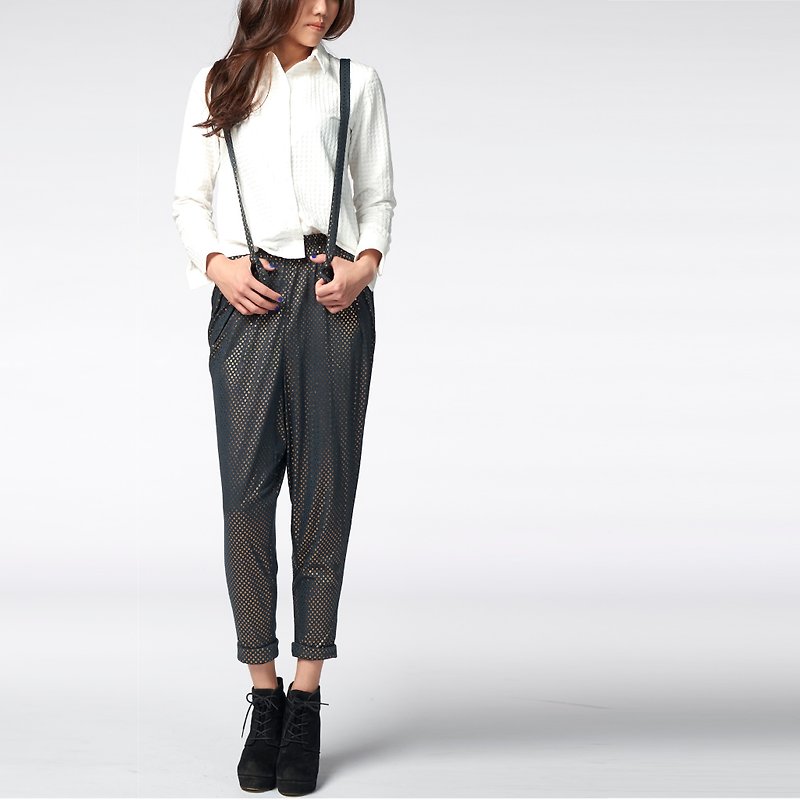 【Pant】Detachable sling bag trousers - Women's Pants - Cotton & Hemp Green