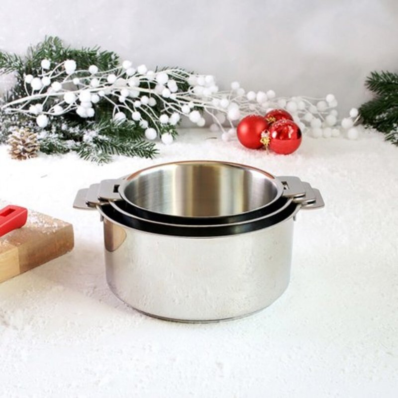 法國 Cristel MUTINE 三層不鏽鋼湯鍋16+18+20cm三入組 S3CQ - 鍋子/烤盤 - 不鏽鋼 銀色