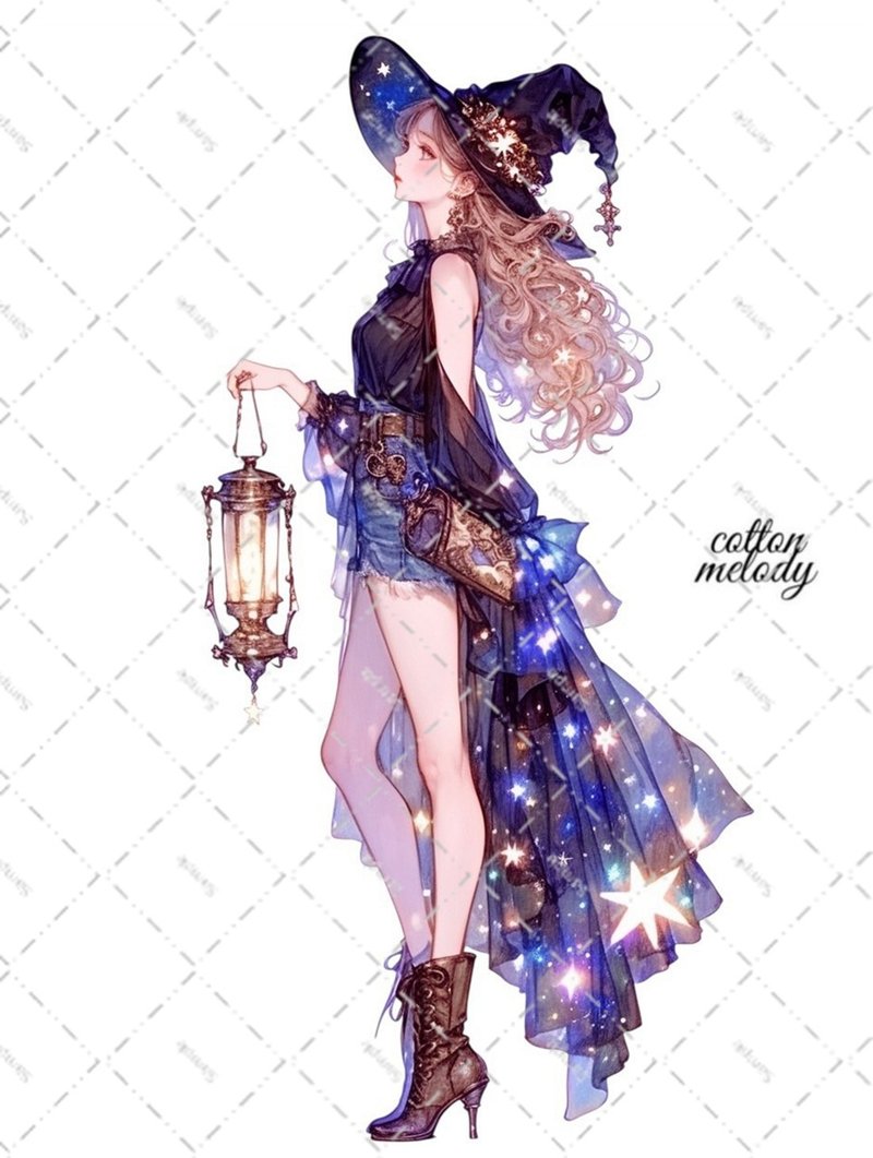 original sticker no.6748 人物ステッカー オリジナルステッカー 人物ステッカー 女の子ステッカー オリジナル人物ステッカー - 貼紙 - 紙 