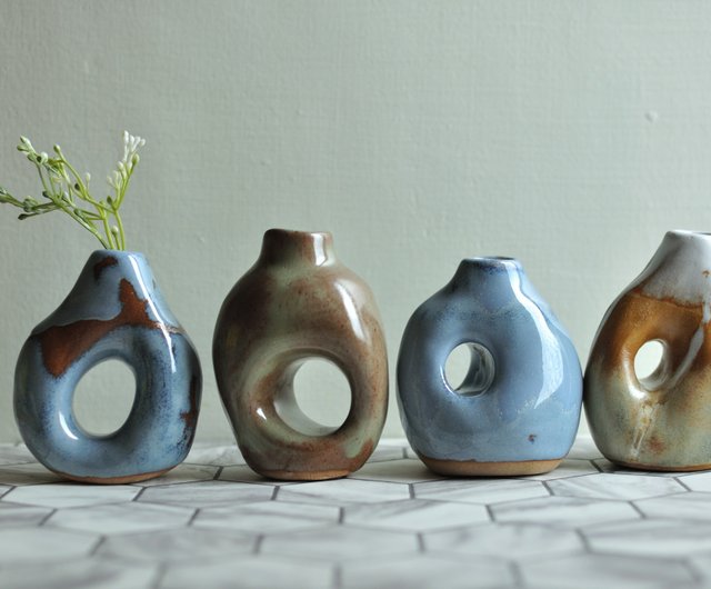 Heyu Soap ・手びねり陶器の花器・陶土製・自然釉薬の色合い・手作りの