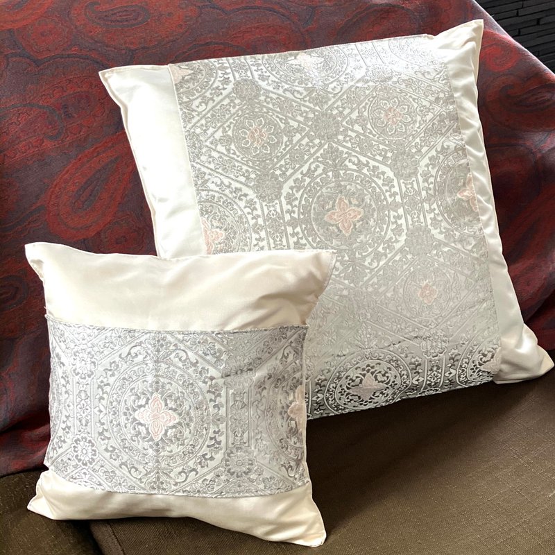 Japanese style silk cushion cover - Pillows & Cushions - Silk White