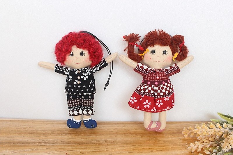 Handmade couple doll ornament ornaments (A) - a pair - Stuffed Dolls & Figurines - Cotton & Hemp 