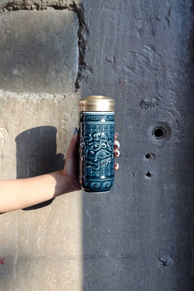 勢在必得隨身杯 / 大 / 雙層 / 礦藍 350ml - 水瓶/水壺 - 瓷 藍色