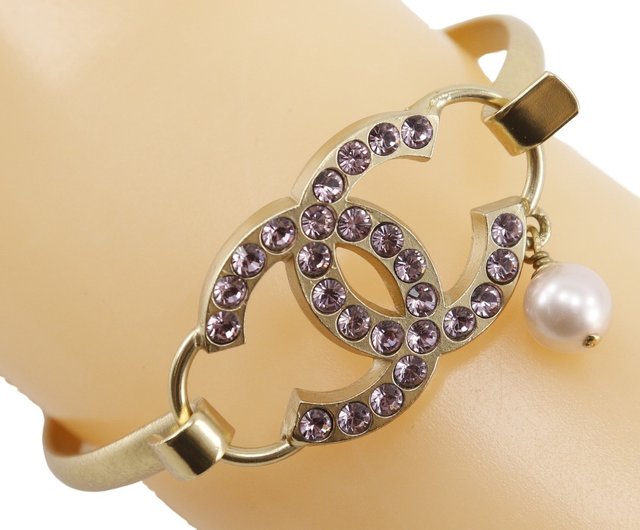 シャネル CHANEL ブレスレット フェイクパール×金属素材 アイボリー×シルバー 修理跡あり 03A アクセサリー（腕） CHANELシャネル ブレスレット 金属製×フェイクパール×キャンバス