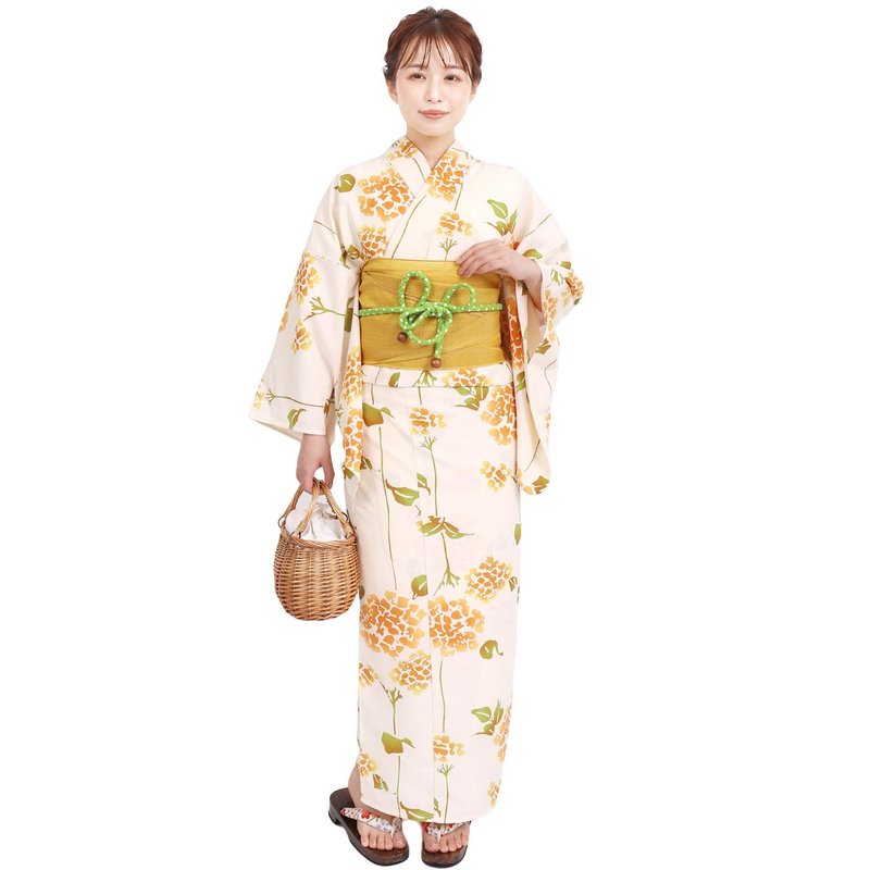日本 和服 聚酯纖維 梭織 女性 浴衣 腰帶 2件組 F Size X37-02B - 其他 - 聚酯纖維 金色