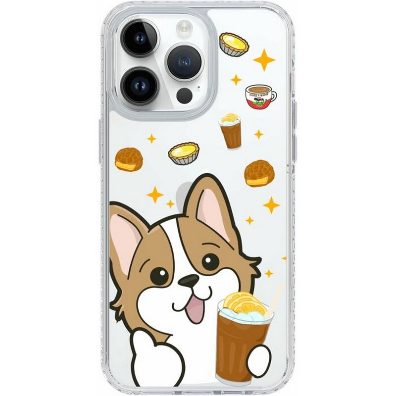 Corgi Iced Coffee Del iPhone 16 Samsung s24 Golden Case/Mirror Case/Hybrid Plus - Phone Cases - Plastic Multicolor