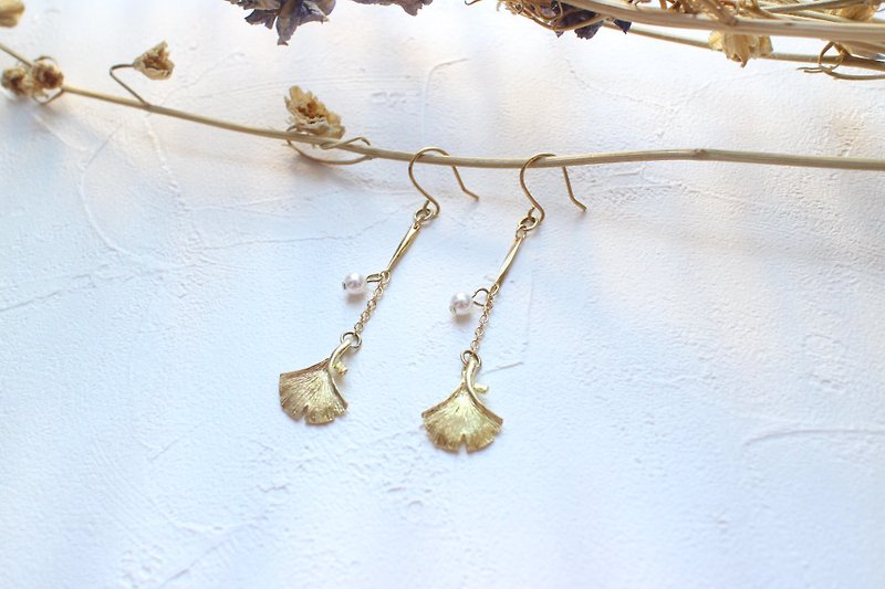 Timeless-Brass zircon earrings - ต่างหู - ทองแดงทองเหลือง หลากหลายสี