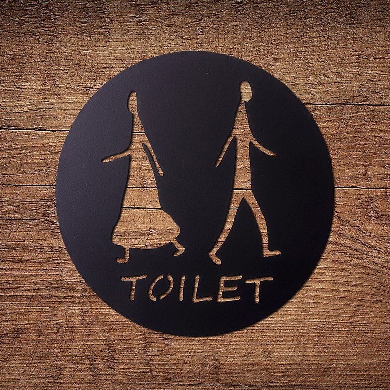[OPUS Dongqi Metalworking] European style wrought iron toilet sign-Encounter-TOILET (black) metal sign - ตกแต่งผนัง - โลหะ สีดำ