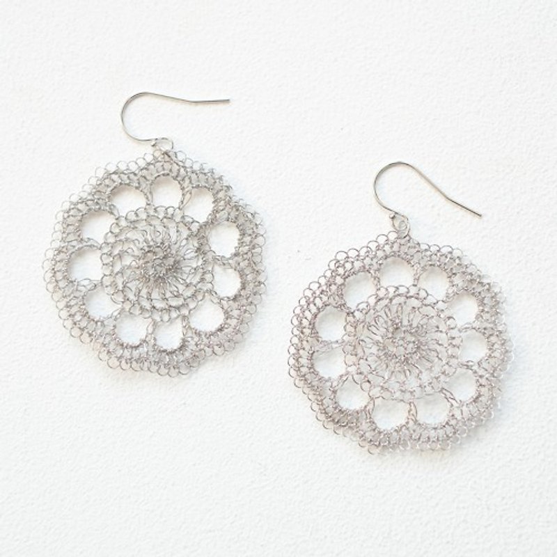 Doily pierced Clip-On - Earrings & Clip-ons - Other Metals Silver