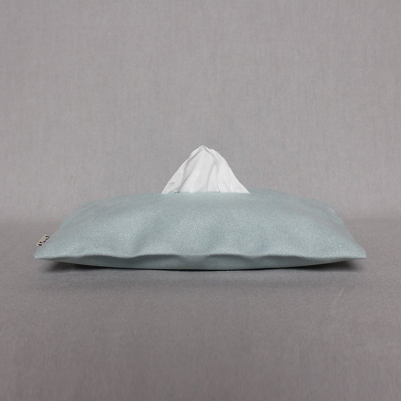 Face carton paper cover paper cover paper cover comfortable and elegant 麂 leather ice lake color - Tissue Boxes - Cotton & Hemp Blue