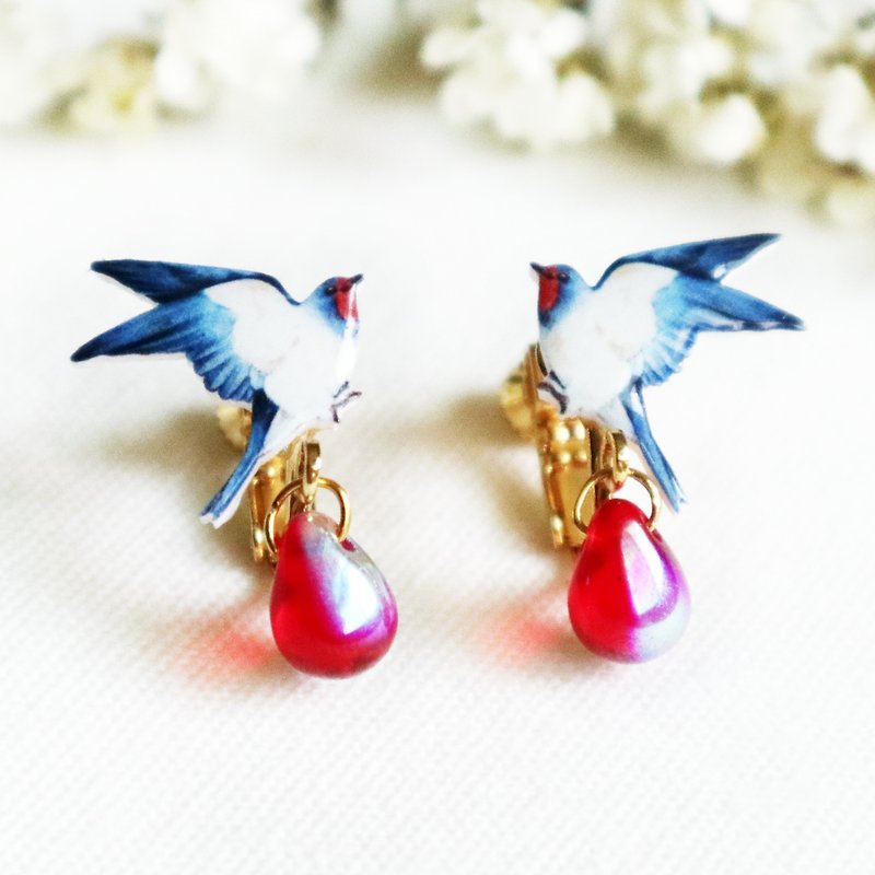 Swallow earrings - Earrings & Clip-ons - Resin 