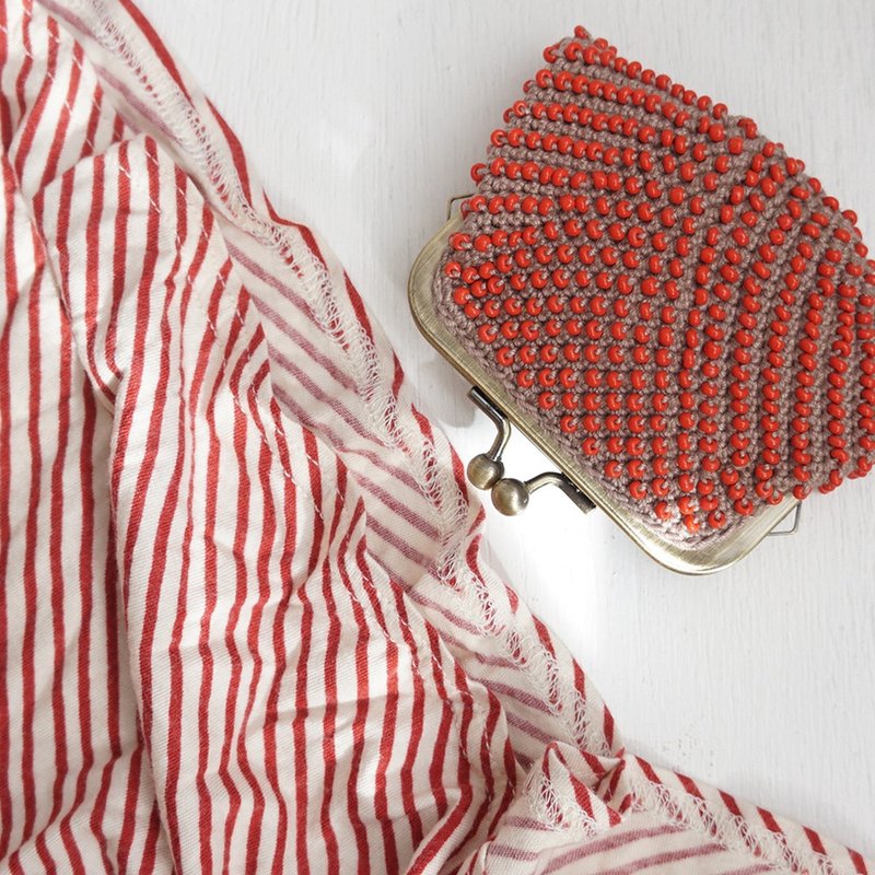 Ba-ba (m) Skipping Stiches Beads crochet square pouch No.2188 - 零錢包/小錢包 - 其他材質 