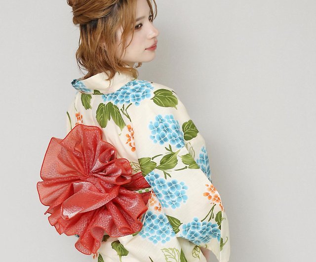 Japanese Kimono Yukata and OBI Belt Set Of 2 Japanese Fabric x88 - Brand New
