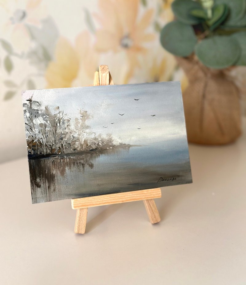 Miniature Foggy Landscape Painting - 壁貼/牆壁裝飾 - 其他材質 