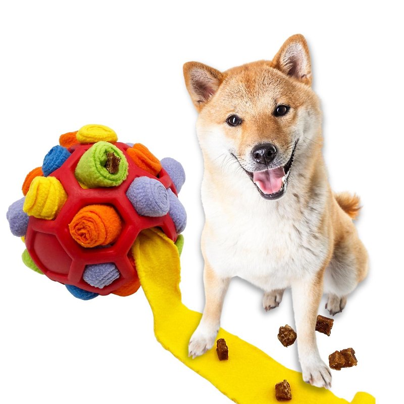 Shiba Inu University Pet Sniffing Fried Ball Sniffing Ball Sniffing Toy Dog Toy Tibetan Food Toy - Pet Toys - Rubber Red