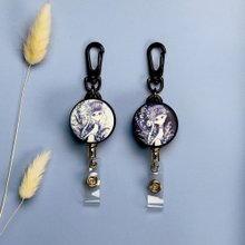 スチールワイヤー格納式バックル|キーリング|身分証明書|カードホルダー-クイーンキャットシリーズ2オプション