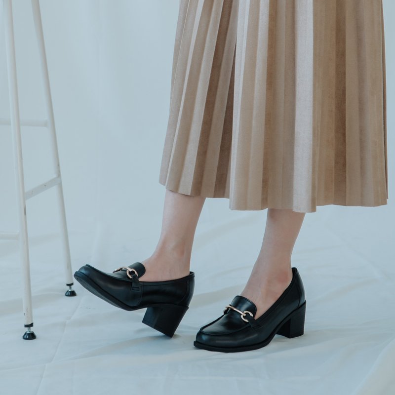【氣質優雅】MIT手工氣質淑女跟鞋。真皮。經典黑7809 - 高跟鞋/跟鞋 - 真皮 黑色