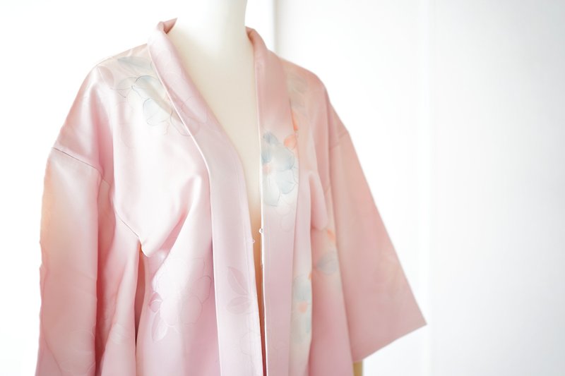 EXCELLENT condition/ floral haori, pink kimono, Gorgeous kimono, Kimono /4479 - ジャケット - シルク・絹 ピンク