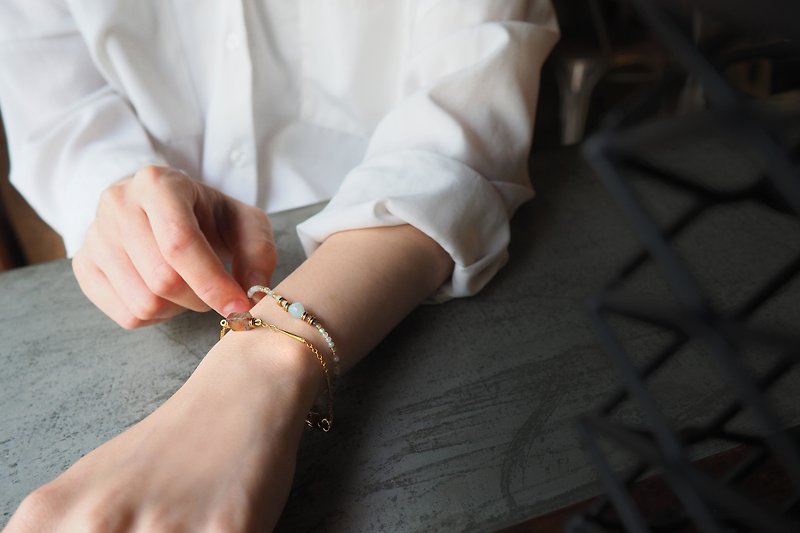 細石手環 (多彩) - Tiny Stone bracelet (multi) - 手鍊/手環 - 寶石 多色
