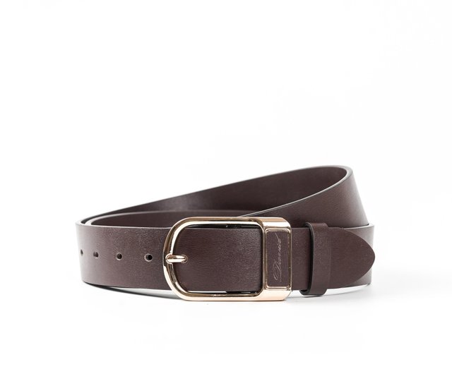 ヴィンテージ風馬蹄バックルビジネスカジュアルトップレザー