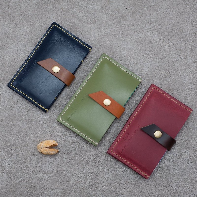 Business card holder, business card holder, card holder book, hand-stitched double-layer leather case, card holder, cowhide | Be Two - ที่เก็บนามบัตร - หนังแท้ หลากหลายสี
