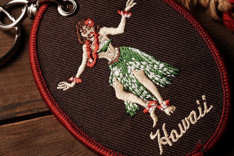 MSC Hawaiian Girl Embroidered Keychain - ที่ห้อยกุญแจ - วัสดุอื่นๆ สีแดง