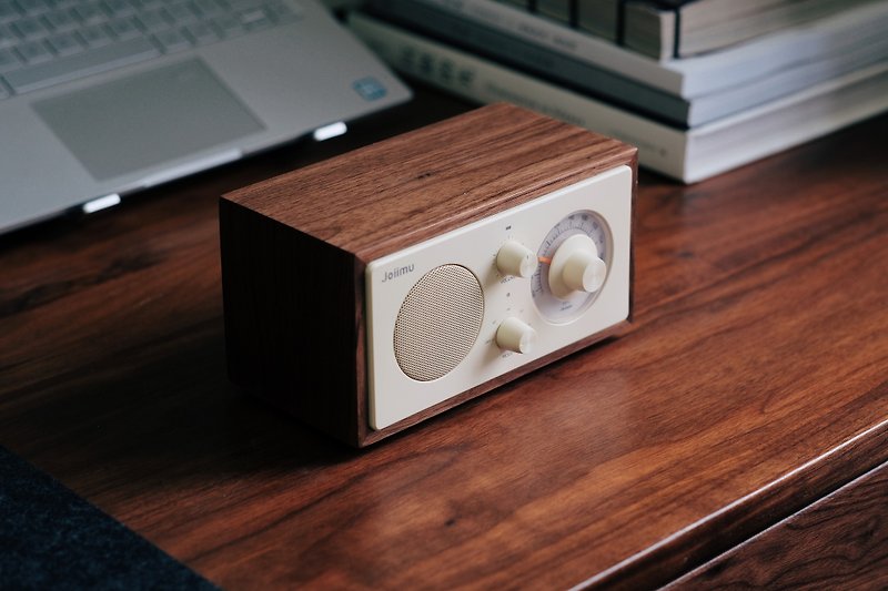 Solid wood wireless bluetooth speaker high quality desktop audio retro radio black walnut gift - Speakers - Wood 