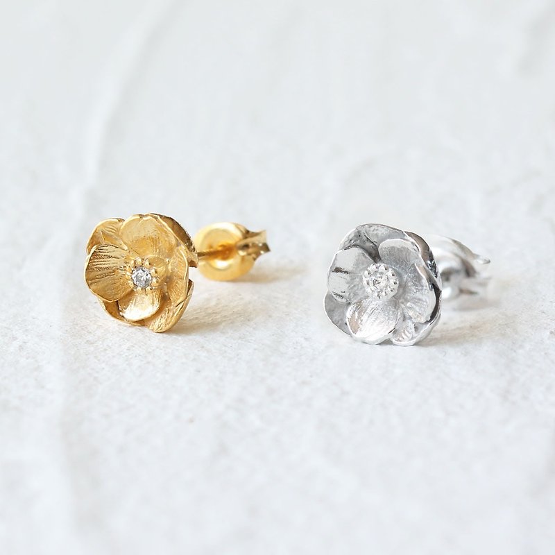 Anemone earrings - 耳環/耳夾 - 純銀 金色