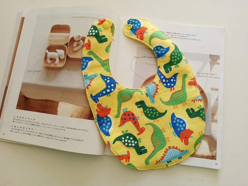 Dinosaur World Mimi Gift Baby Bib Baby Bib - ผ้ากันเปื้อน - ผ้าฝ้าย/ผ้าลินิน สีเหลือง