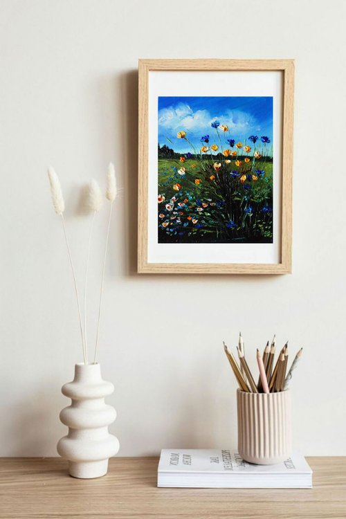 野花絵画油絵原画オリジナルアート油畫原作風景画 - ショップ