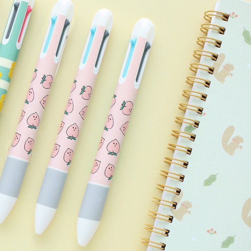 Livework small fresh 4 color one pens - Miss Peach, LWK36081 - Ballpoint & Gel Pens - Plastic Pink