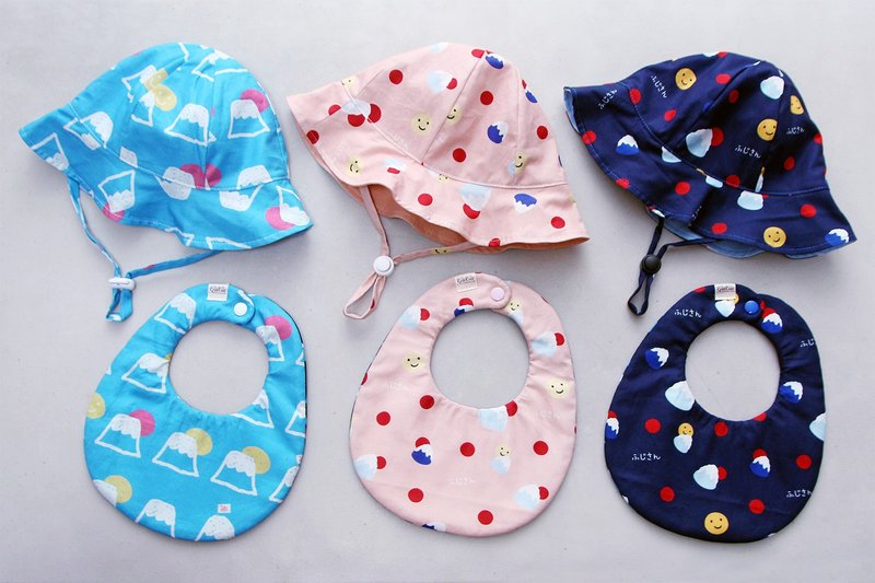 Mount Fuji round bag/sun hat/moon gift box - Baby Gift Sets - Cotton & Hemp 