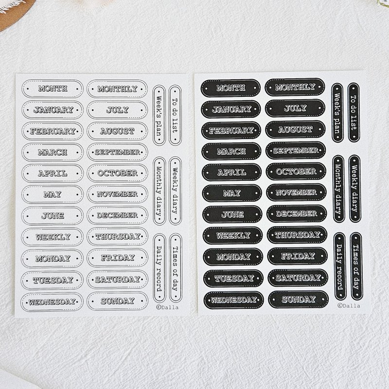 Monthly&weekly label sticker (transparent) - Stickers - Other Materials 