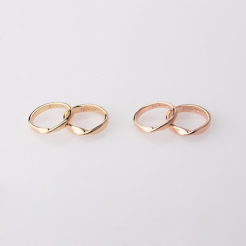 Kawagoe [Silver 925] Mobius Rose Gold Ring Handmade Order - แหวนคู่ - เงินแท้ สีทอง