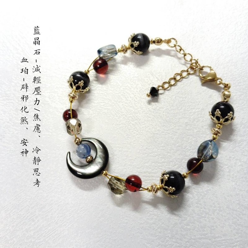 【戀與深空-沈星回日卡印象】 異色 印象手鍊 - 手鍊/手環 - 水晶 黑色
