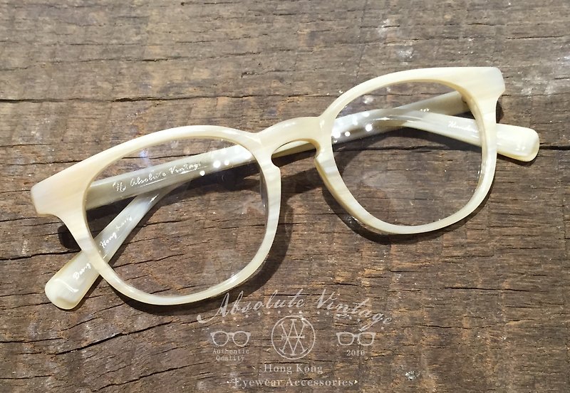 Absolute Vintage-Robinson Road (Robinson Road) Pear-shaped plate young frame glasses-White - Glasses & Frames - Plastic 