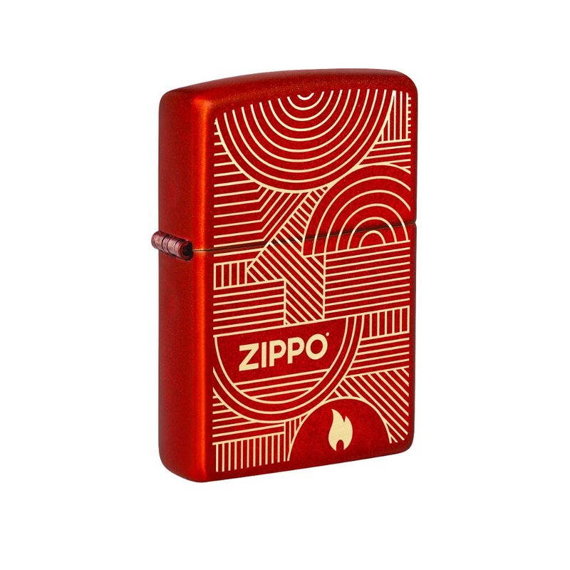 【ZIPPO官方旗艦店】2023年創辦人紀念款 抽象線條防風打火機 - 其他 - 銅/黃銅 紅色