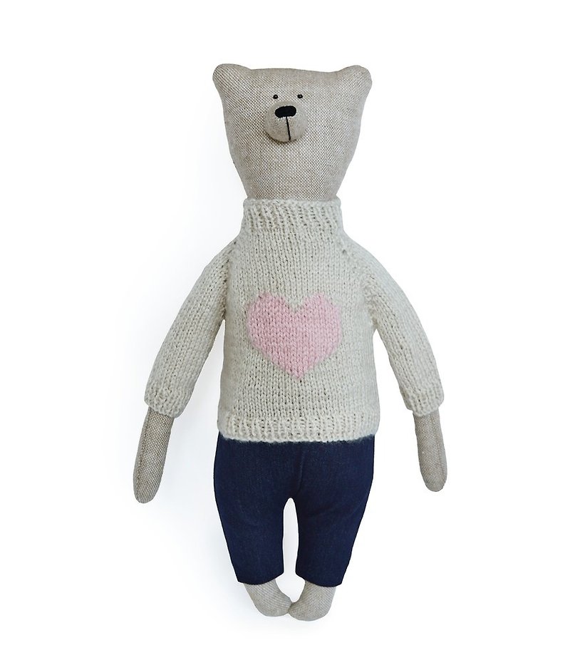 PK bearsI Emily bear - ตุ๊กตา - ผ้าฝ้าย/ผ้าลินิน สีกากี