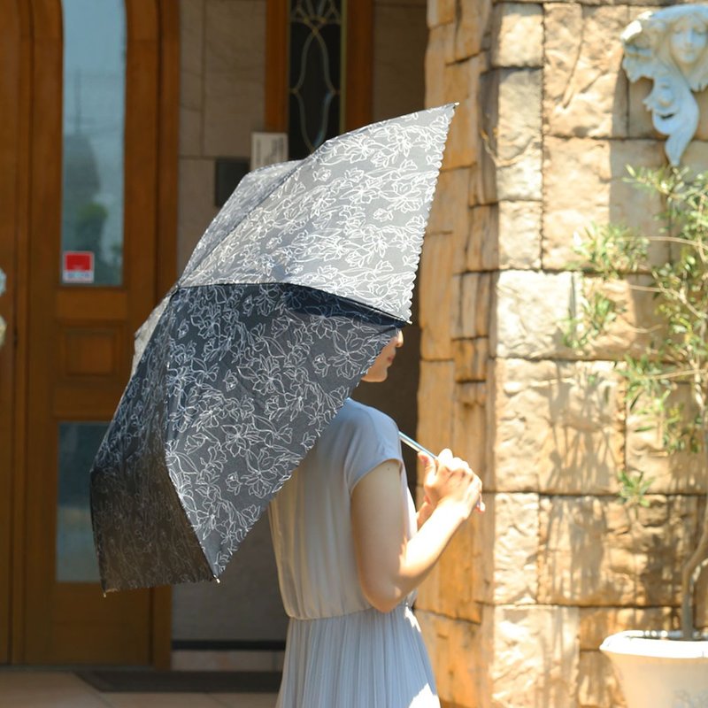 鋁合金 其他 黑色 - DeVarier bzl-24-fbk Sun Umbrella Ladies Folding Umbrella UV Cut Lightweight for both sunny and rainy sun protection Birthday gift