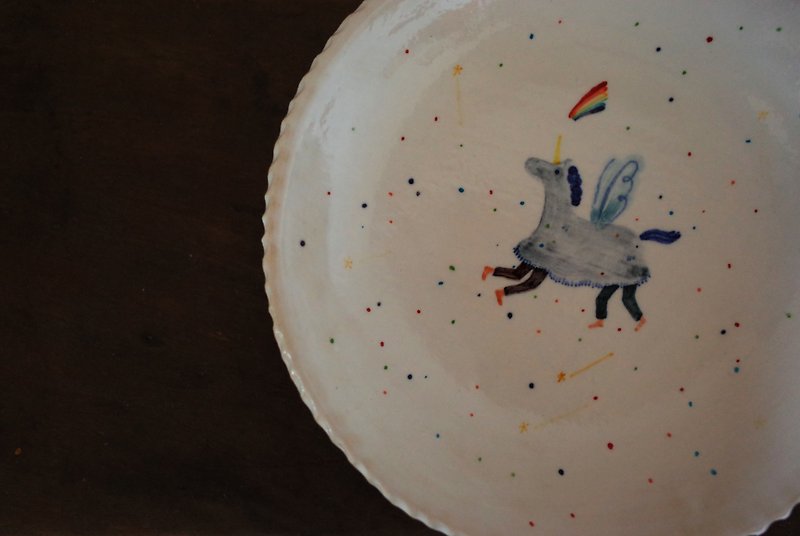 【Rainbow】Unicorn Disc - Small Plates & Saucers - Pottery Multicolor