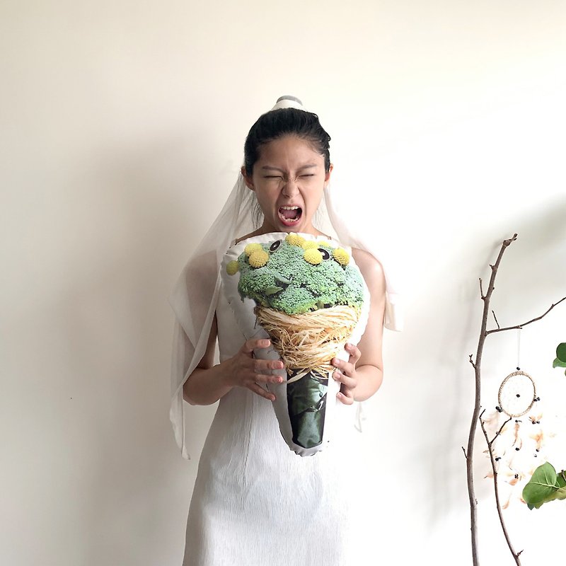 婚禮小物∣  花椰菜捧花抱枕 - 乾燥花/永生花 - 其他材質 綠色