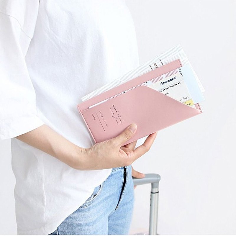 ICONIC Gold Buckle Passport Passport Long Clip - Sweet Powder, ICO52583 - Passport Holders & Cases - Faux Leather Pink