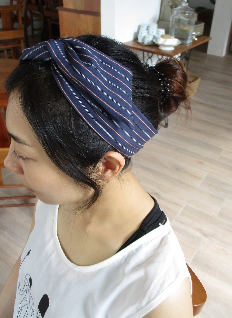 轉轉髮帶(手工)-領結耳-練習線 - 髮飾 - 棉．麻 多色