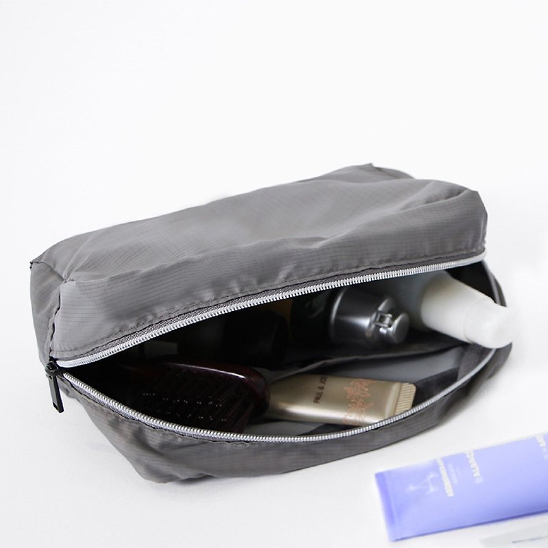 收納包(中)．灰 - 化妝袋/收納袋 - 聚酯纖維 灰色