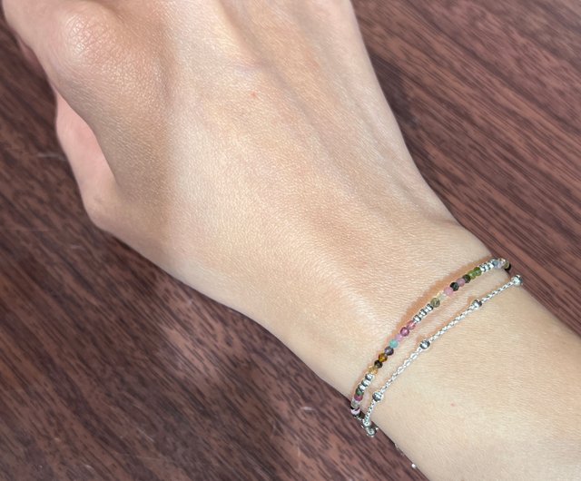 グッドチェーンペアシリーズ_カラフルトルマリン/石ブレスレット